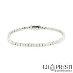 tennis bracelet with natural brilliant diamonds certified in 18kt white gold