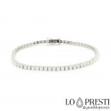 tennis bracelet with 18kt white gold certified natural brilliant diamonds