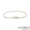 women's-men's tennis bracelet in 18kt white gold, certified natural brilliant diamonds, 2.20 ct