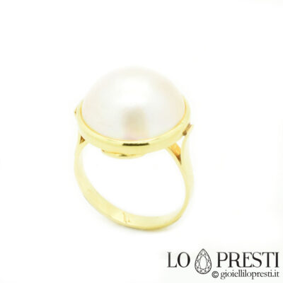 ring with mabe pearl