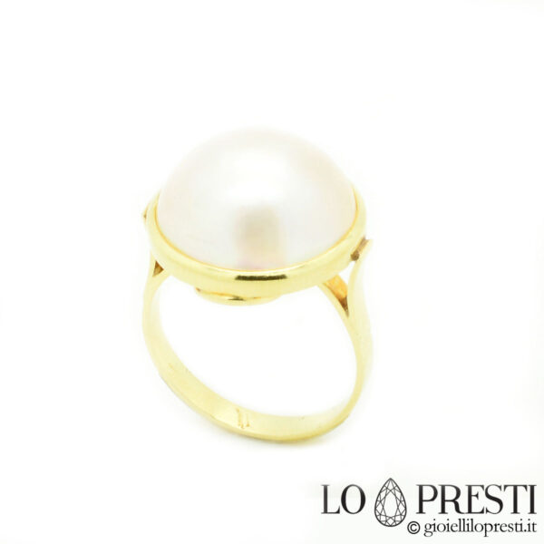 ring with mabè pearl