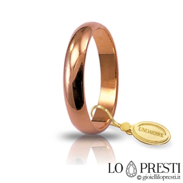 Обручальное кольцо-Unoaerre-розовое золото Classic Line-г.5-мм.3.50