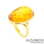 singsing-na may-amber-oval-natural-18kt-dilaw-ginto