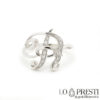 ring with initial letter name in brilliant diamonds 18kt white gold