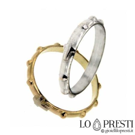 Кольцо-четки из желтого белого золота 18 карат, священные кольца, кольца-четки