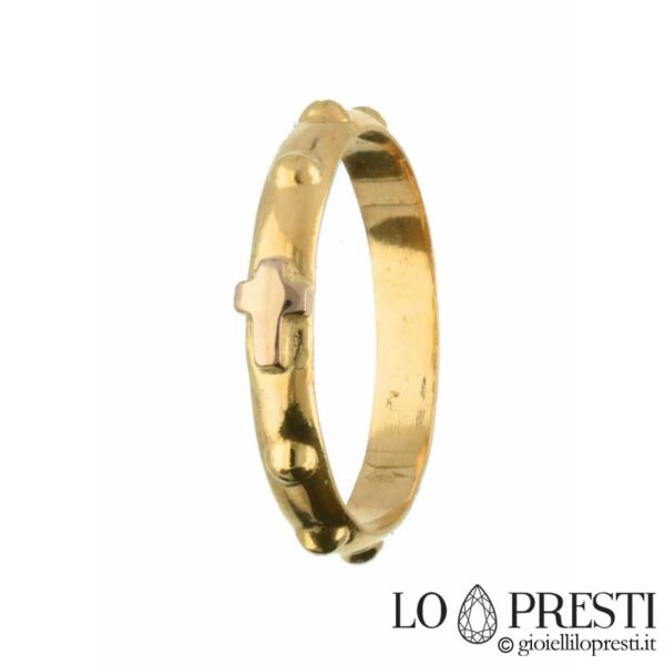 Обручальное кольцо с четками из желтого золота 18 карат, священные украшения, обручальные кольца с четками