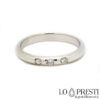 trilogy ring with brilliant diamonds for men and women in 18kt white gold