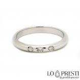 trilogy wedding band ring with brilliant diamonds for men and women in 18kt white gold