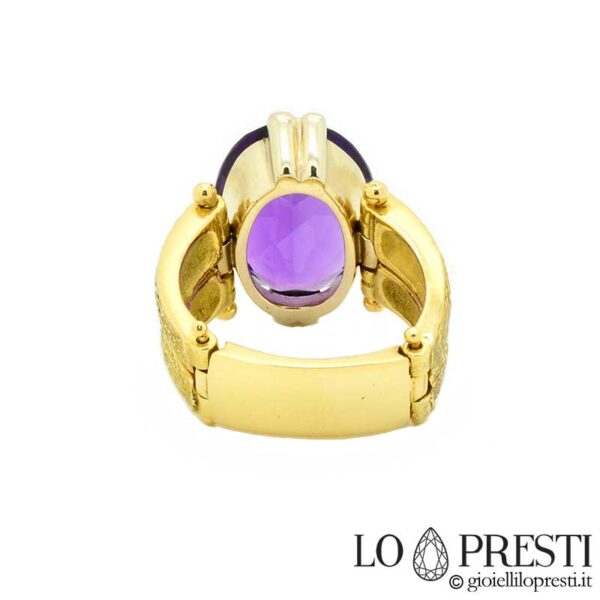 jointed-ring-with-amethyst-18kt-yellow-gold-soft-hammered-polished