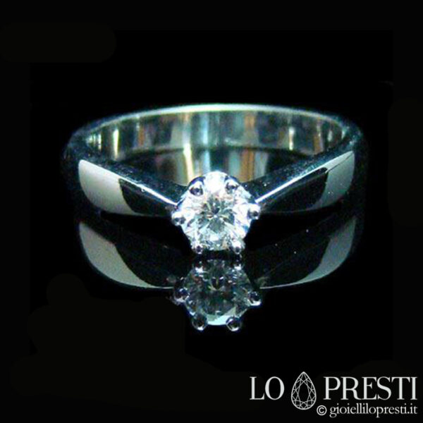 solitaire ring with brilliant diamond certified in yellow white gold