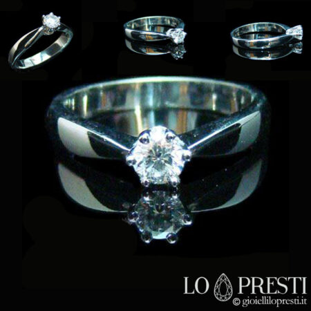 anel solitário de diamante brilhante anéis de diamante em ouro branco