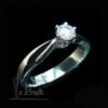 ホワイトゴールド認定ダイヤモンド ソリティア リング 輝くダイヤモンドを使用したソリティア リング
