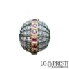 Bague-style-antique-en-or 18 carats-avec-diamants-rubis
