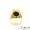 18kt yellow gold men's and women's ring with polished satin finish and personalized pinky chevalier rings