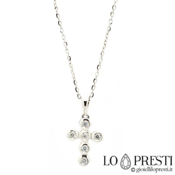 cross pendant with brilliant gold diamonds white gold cross necklace with natural brilliant diamonds