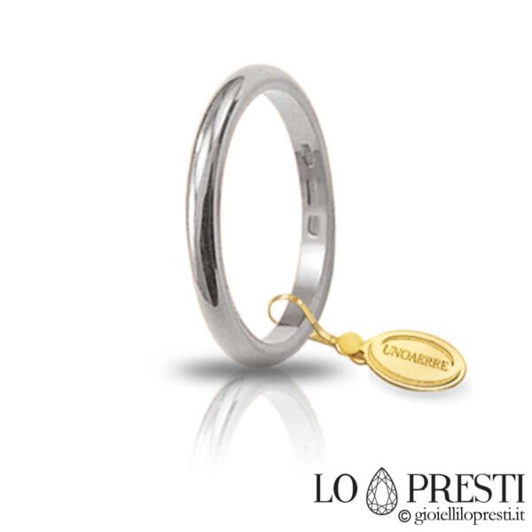 unoaerre wedding ring classic white gold francesina gr.3 mm.3.20