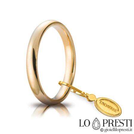 wedding ring-unoaerre-classica-comoda-yellow-gold-gr.4-mm.3