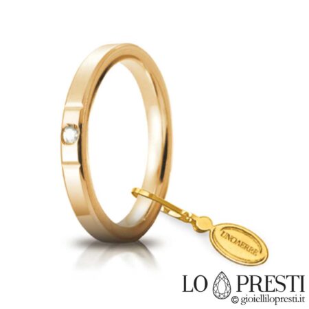 обручальное кольцо unoaerre с бриллиантом карат.0.03 гр.5 мм.2.50 линии, круги света