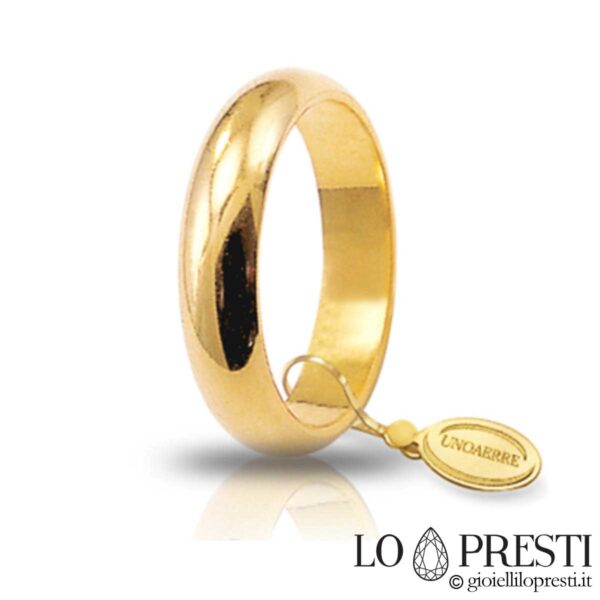 Обручальное кольцо Unoarre classic гр.7 мм.4.50 желтое золото