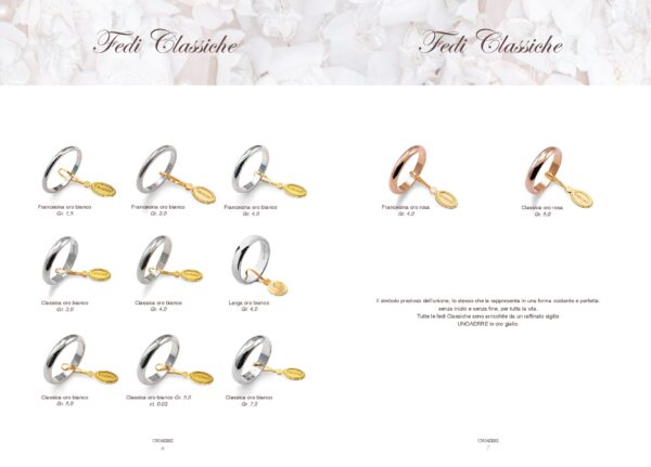 classic white rose gold wedding rings-unoaerre catalog