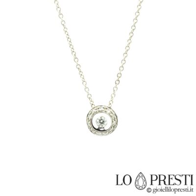 light point pendant necklace with brilliant light point outline diamonds certified 18kt white gold handcrafted pendant