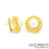 orecchini filigrana oro giallo con perle mabe orecchini filigrana oro artigianali