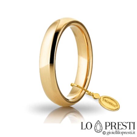 Unoaerre wedding ring in yellow gold comfortable line gr.6.50 mm.4