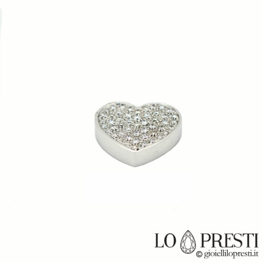 ciondolo pendente cuore diamante diamanti oro bianco 18kt heart-shaped 18kt white gold pendant with diamonds.