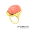 anel-coral-rosa-salmão-polido-ouro-amarelo-18kt-estilo inglês