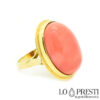 cúpula-anel-coral-rosa-salmão-18kt-ouro-estilo inglês