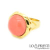 кольцо-желтое-золото-18 карат-коралл-розовый-лососевый-натуральное