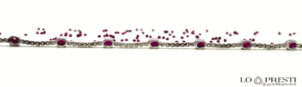 makikinang na brilyante rubies tennis bracelet