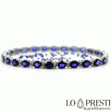 gold tennis bracelet with blue sapphires diamonds