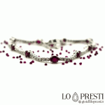Bracelet tennis diamant rubis en or blanc 18 carats
