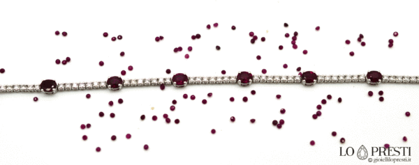 tennis bracelets with rubies, brilliant diamonds