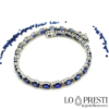 tennis bracelet white gold blue sapphires diamante
