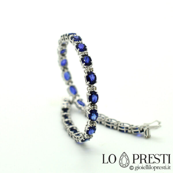 tennis with blue sapphires and brilliant white gold diamonds