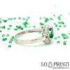 anel de noivado de esmeralda e diamante anéis de noivado