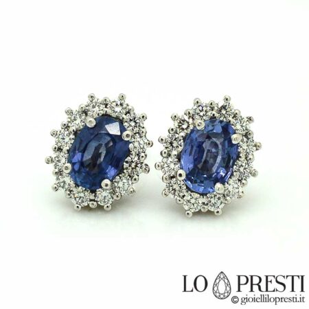 earrings with natural sapphires and certified brilliant-cut diamonds for an anniversary, birthday or simply to remember an important moment
