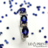 trilogy blue sapphires and diamonds ct.1.23 18kt white gold