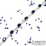 tennis bracelet with sapphires and brilliant diamonds in 18kt white gold