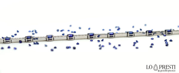 tennis bracelet with natural diamonds and sapphires