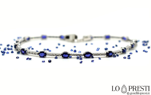 tennis with natural blue sapphires diamonds