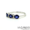 ring with brilliant sapphires and diamonds in 18kt gold