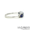 ring with brilliant sapphires and diamonds in 18kt white gold
