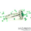 18kt white gold ring with natural emerald and diamonds-handmade ring 18kt white gold natural emerald and diamonds