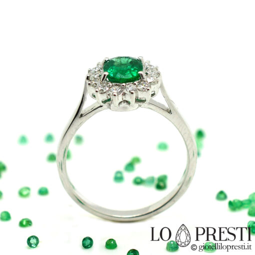 anello oro smeraldi diamanti-gold emerald diamond ring