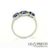 trilogy ring with sapphires and diamonds