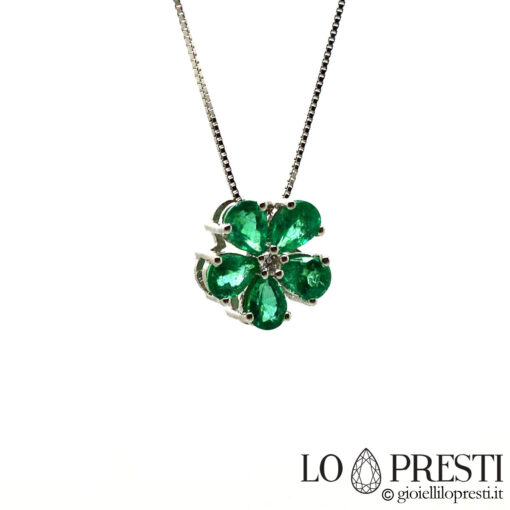 ciondoli pendenti smeraldo goccia oro bianco diamanti emerald pendants drop cut 18kt white gold diamonds