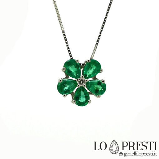 ciondolo smeraldo fiore pendente smeraldi goccia fiore oro diamanti emerald pendant flower pendant emeralds drop flower gold diamonds